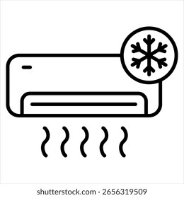 Air Conditioning Outline Icon Vector Illustration