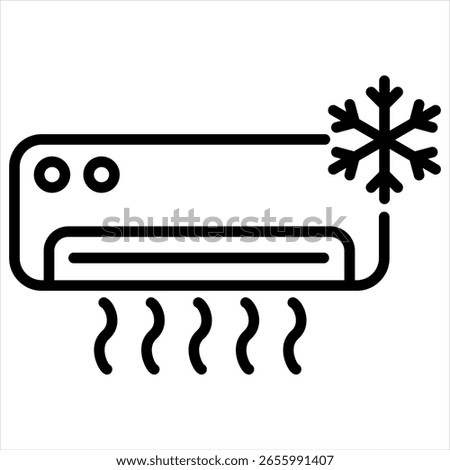 Air Conditioning Outline Icon Vector Illustration