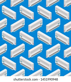 Air conditioning pattern seamless. Cold air system background . Vector texture
