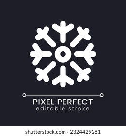 Air conditioning pixel perfect white linear ui icon for dark theme. Climate control system. Vector line pictogram. Isolated user interface symbol for night mode. Editable stroke. Poppins font used