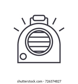 air conditioning, portable heater vector line icon, sign, illustration on background, editable strokes