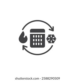 Air conditioning process vector icon. filled flat sign for mobile concept and web design. HVAC Cooling Cycle glyph icon. Symbol, logo illustration. Vector graphics