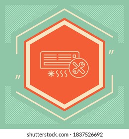 Air conditioning - recovery and service. With screwdriver and wrench symbols in circle