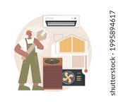 Air conditioning and refrigeration services abstract concept vector illustration. Installation, repair and maintenance of air conditioners, climate control systems equipment abstract metaphor.