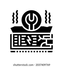 air conditioning repair glyph icon vector. air conditioning repair sign. isolated contour symbol black illustration