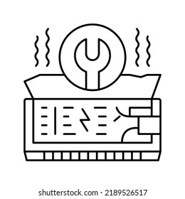 Air Conditioning Repair Line Icon Vector. Air Conditioning Repair Sign. Isolated Contour Symbol Black Illustration