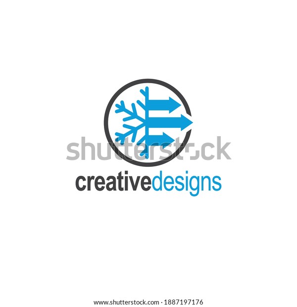 Air Conditioning Service Logo Design Template Stock Vector (Royalty
