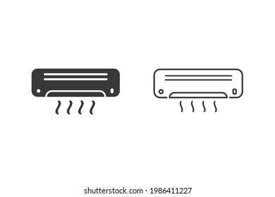 Plantilla vectorial de diseño de iconos del conjunto de aire acondicionado