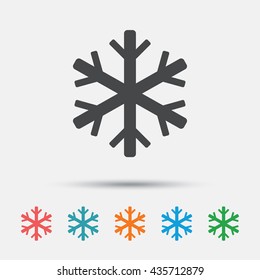 Air conditioning sign icon. Snowflake symbol. Graphic element on white background. Colour clean flat air conditioning icons. Vector