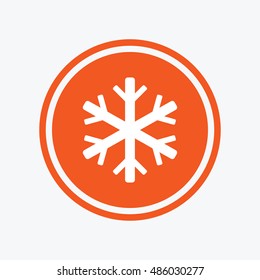 Air conditioning sign icon. Snowflake symbol. Graphic design element. Flat air conditioning symbol on the round button. Vector