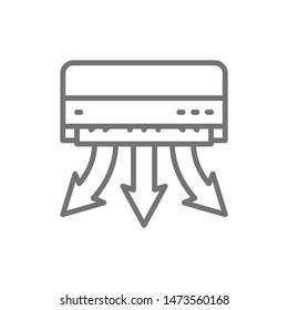 Air conditioning, smart climate control line icon.