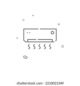 Air conditioning, split system simple vector line icon. Symbol, pictogram, sign isolated on white background. Editable stroke. Adjust line weight.