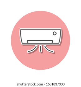 air conditioning sticker icon. Simple thin line, outline vector of web icons for ui and ux, website or mobile application