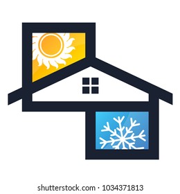 Air conditioning sun and snowflake symbol for business