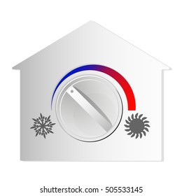 Air conditioning switch house vector
