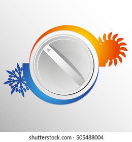 Air conditioning switch vector illustration
