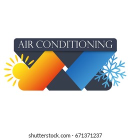 Air conditioning symbol snowflake and sun vector illustration