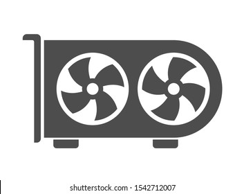 Air conditioning system silhouette vector icon isolated on white background. Air conditioner with fans flat icon for web, mobile apps and user interface design