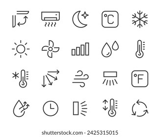 Air Conditioning thin line icons. air conditioning symbols. Air conditioner icon. Vector