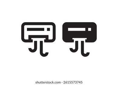Air conditioning unit icon with airflow lines vector