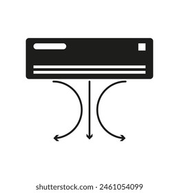 Symbol für Klimaanlage. Symbol für die Vektorgrafik der Klimatisierung. Zeichen für kalten Luftstrom.
