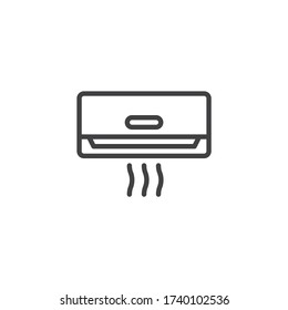 Air Conditioning Unit line icon. linear style sign for mobile concept and web design. Air conditioner blows outline vector icon. Symbol, logo illustration. Vector graphics