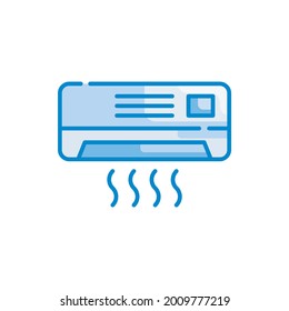 Air conditioning vector blue icon style illustration. EPS 10 File symbol