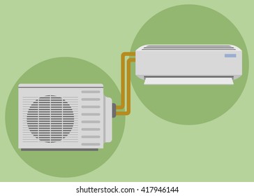 Air conditioning vector, conditioner, radiator, cooler, isolated
