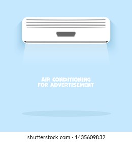 Air conditioning, vector cooling breeze blows cold flat icon