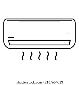 Air conditioning vector design tempalate and illustration with editable stroke