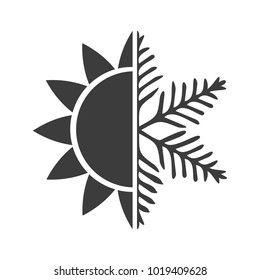 Air conditioning vector icon - summer winter