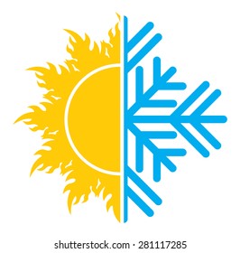 Air Conditioning Vector Icon - Summer Winter