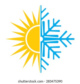 Air Conditioning Vector Icon - Summer Winter