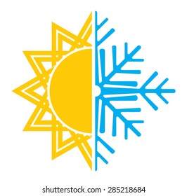 Air conditioning vector icon - summer winter
