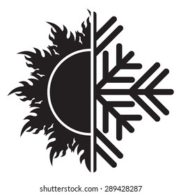 Air conditioning vector icon - summer winter
