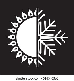Air conditioning vector icon - summer winter