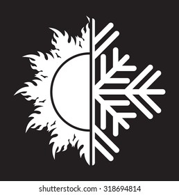 Air conditioning vector icon - summer winter