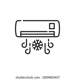 Air conditioning vector outline icon style illustration. EPS 10 file 