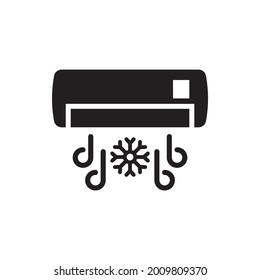 Air conditioning vector solid icon style illustration. EPS 10 file 