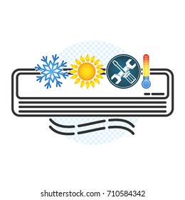 Air conditioning and ventilation concept for building vector