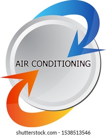Air conditioning and ventilation heat and cooling symbol for business