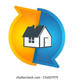 Air conditioning and ventilation of houses symbol vector