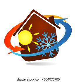 Air conditioning and ventilation of houses symbol vector