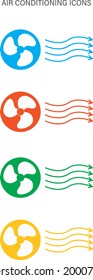 Klimatisierungs- oder Lüftungssymbole in vier Farben, für Web- oder Firmenlogo, Vektordatei