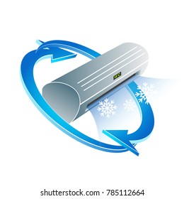Air conditioning and ventilation system symbol for business