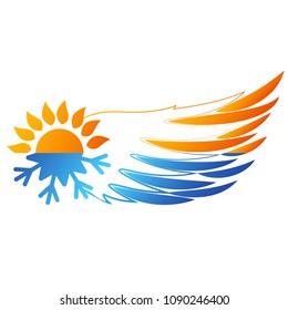 Air conditioning and ventilation wing symbol