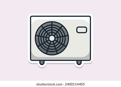 Air Conditioning Ventilator Sticker vector illustration. Technology object icon concept. Various objects of air conditioners-condensing fan sticker vector design.