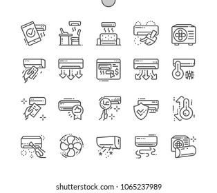 Air Conditioning Well-crafted Pixel Perfect Vector Thin Line Icons 30 2x Grid for Web Graphics and Apps. Simple Minimal Pictogram