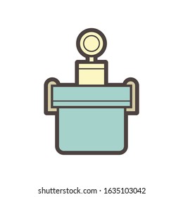 Air content in testing concrete vector icon design.