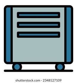 Air convector icon outline vector. Warm radiator. Electric heater color flat